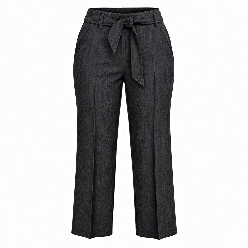Calvin Klein Women's Size 10 Charcoal Gray Tie Waist Dress Pants Stretch Career